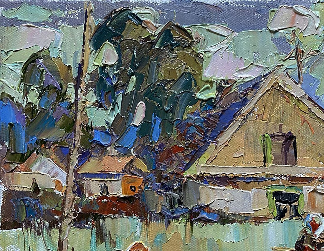 Oil painting Near the yard Oleksiy Ivanyuk - 5