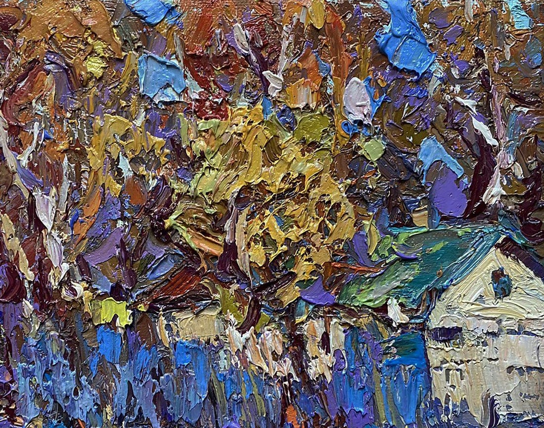 Oil painting Autumn time in the village Oleksiy Ivanyuk - 5