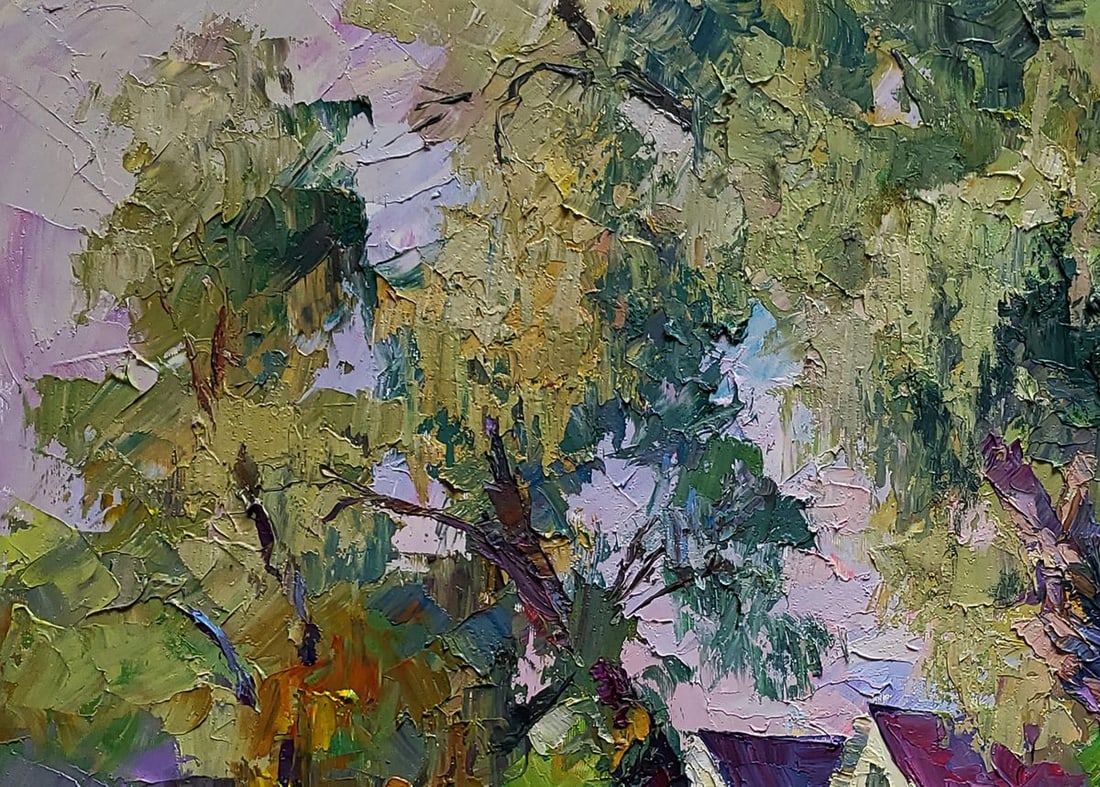 Oil painting Willows near the yard Boris Serdyuk - 4