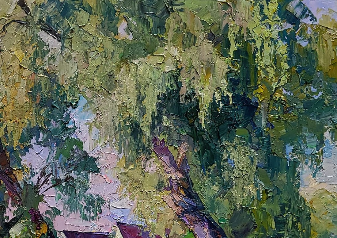 Oil painting Willows near the yard Boris Serdyuk - 5
