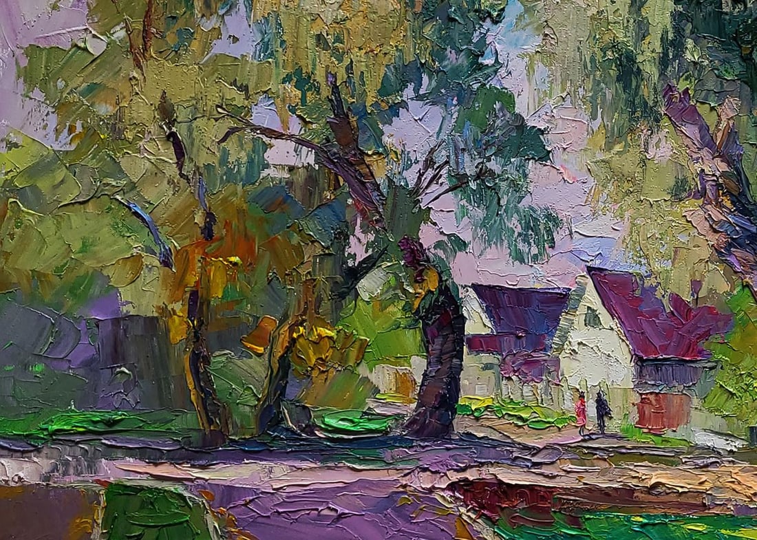 Oil painting Willows near the yard Boris Serdyuk - 6