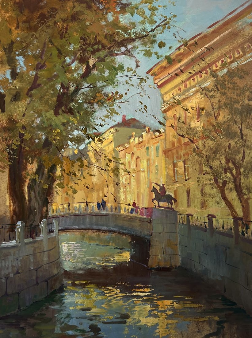 Oil painting The quiet whisper of a city park Yuriy Suprunchuk - 3