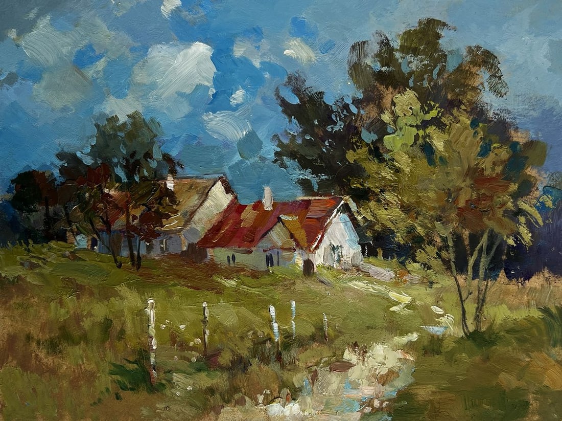 Oil painting Houses in the forest Yuriy Suprunchuk - 3