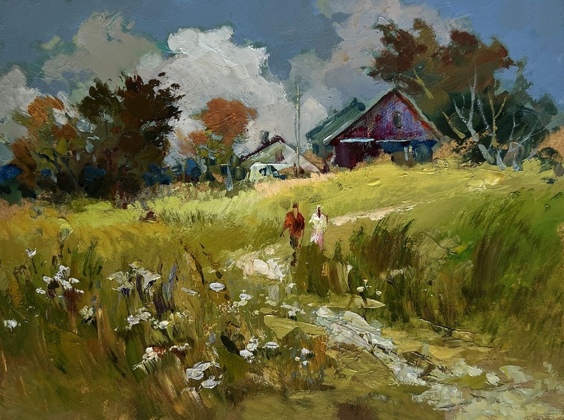 Oil painting A couple walking through a field Yuriy Suprunchuk - 3