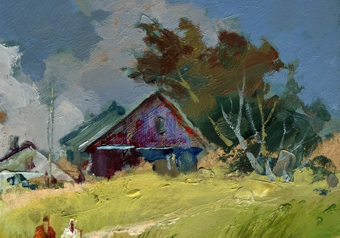 Oil painting A couple walking through a field Yuriy Suprunchuk - 5