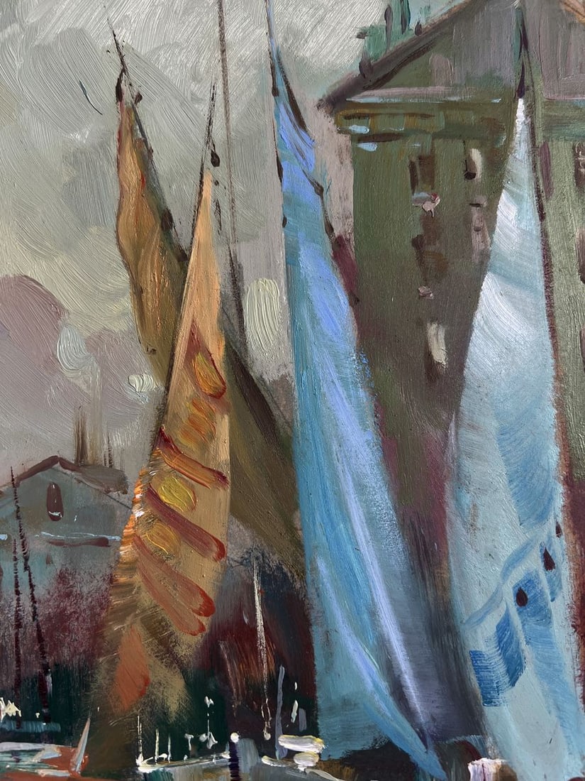 Oil painting A quiet harbor near Venice Yuriy Suprunchuk - 6