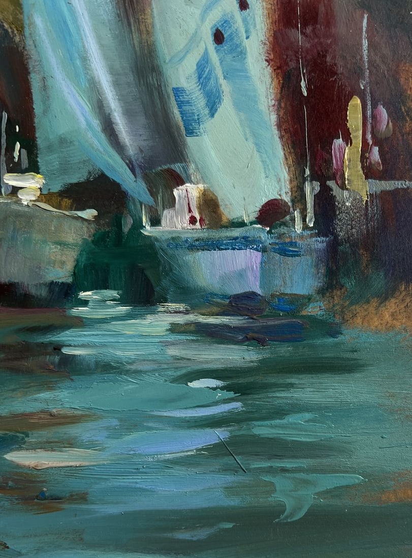 Oil painting A quiet harbor near Venice Yuriy Suprunchuk - 8