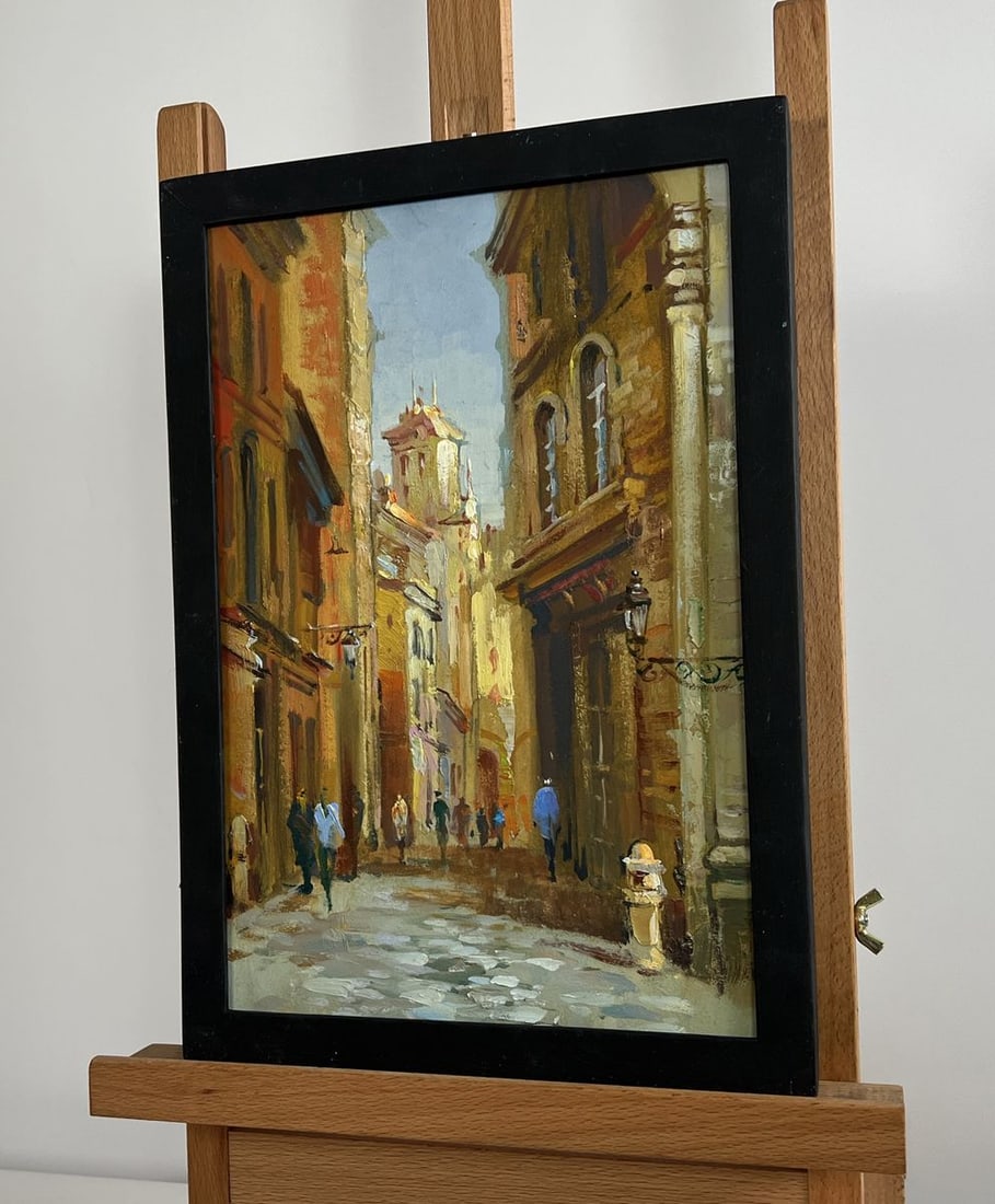 Oil painting Walking along the street of the city Yuriy Suprunchuk - 2