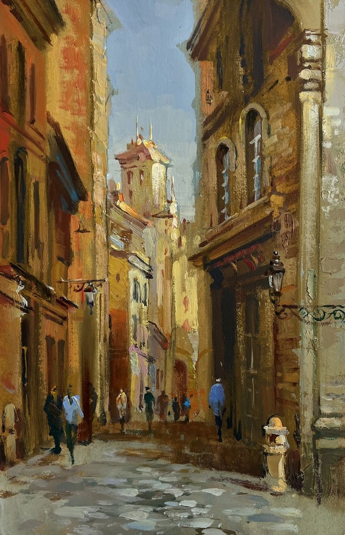 Oil painting Walking along the street of the city Yuriy Suprunchuk - 3