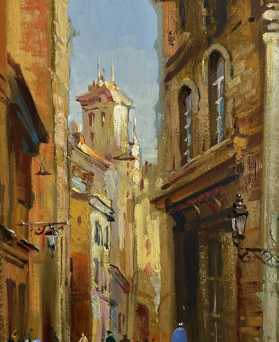 Oil painting Walking along the street of the city Yuriy Suprunchuk - 9