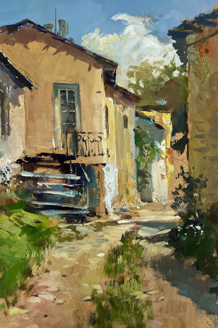 Oil painting City summer courtyard Yuriy Suprunchuk - 3
