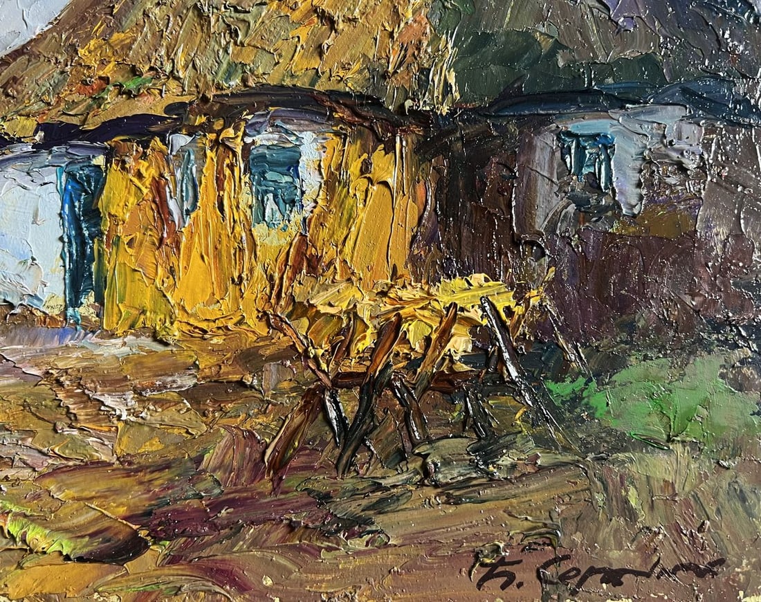 Oil painting Geese in the yard Boris Serdyuk - 9