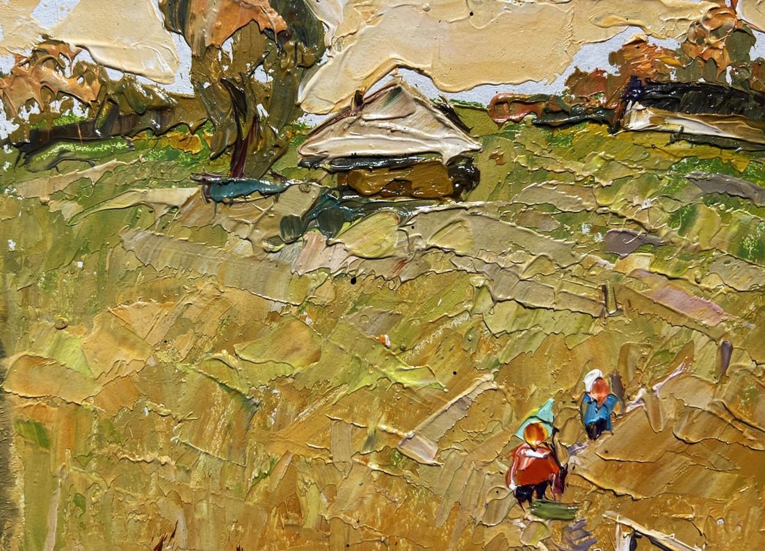 Oil painting Village road to the reservoir Alex Kalenyuk - 4