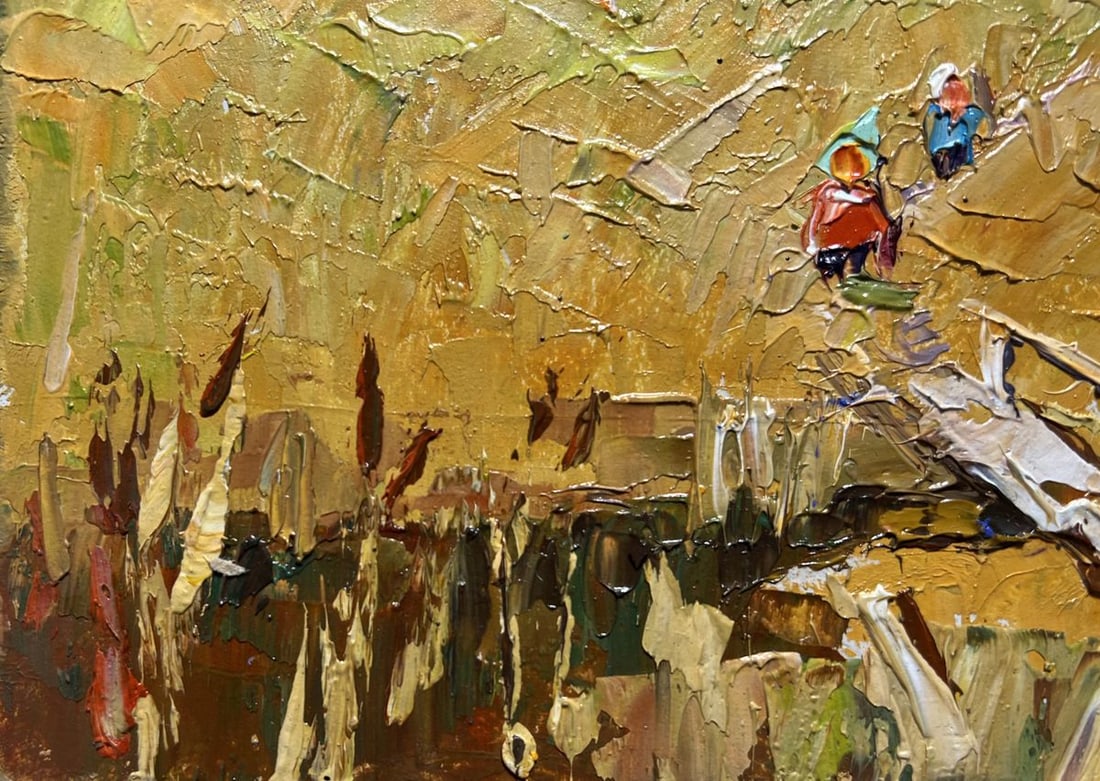 Oil painting Village road to the reservoir Alex Kalenyuk - 5