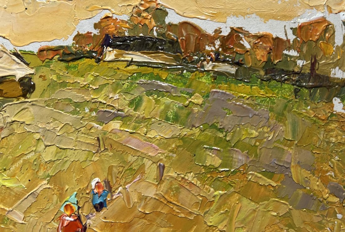 Oil painting Village road to the reservoir Alex Kalenyuk - 6