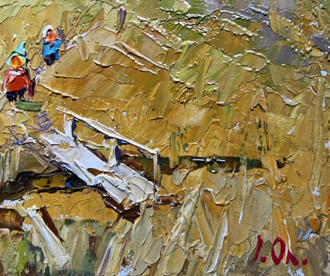 Oil painting Village road to the reservoir Alex Kalenyuk - 9