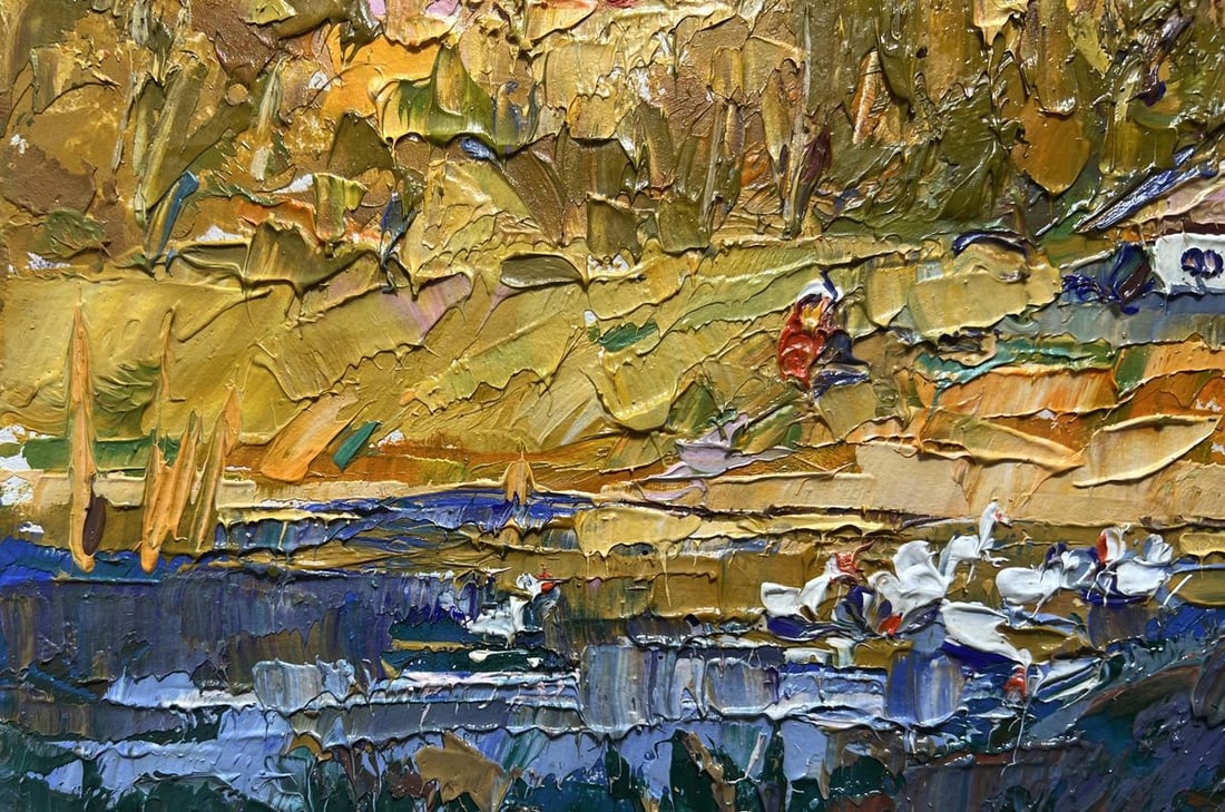 Oil painting Ducklings are splashing Oksana Kalenyuk - 5