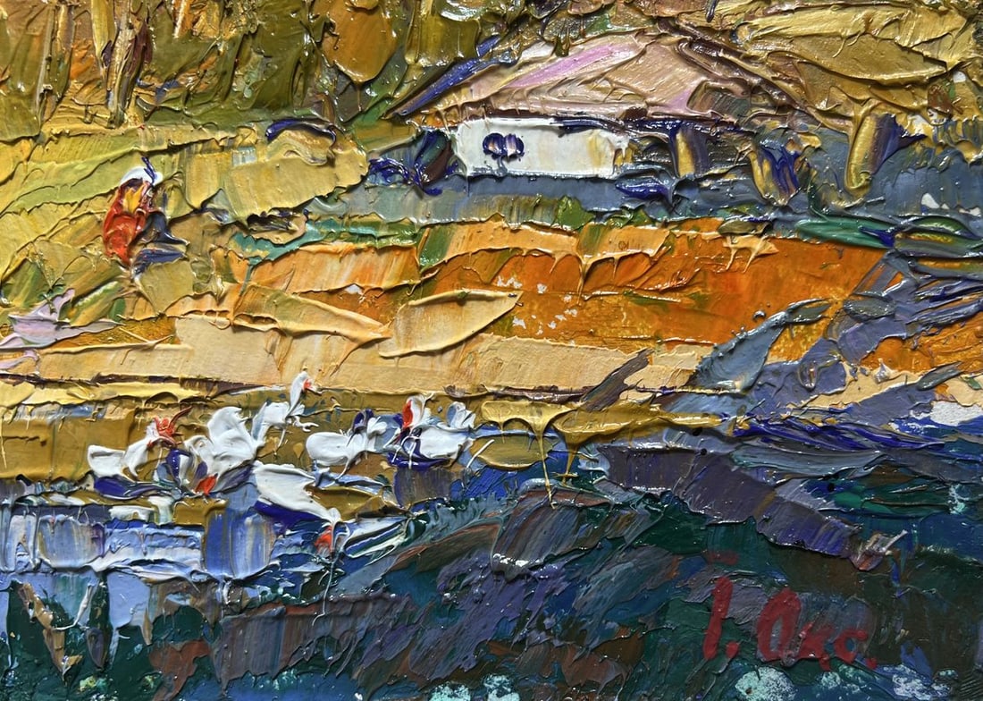 Oil painting Ducklings are splashing Oksana Kalenyuk - 9