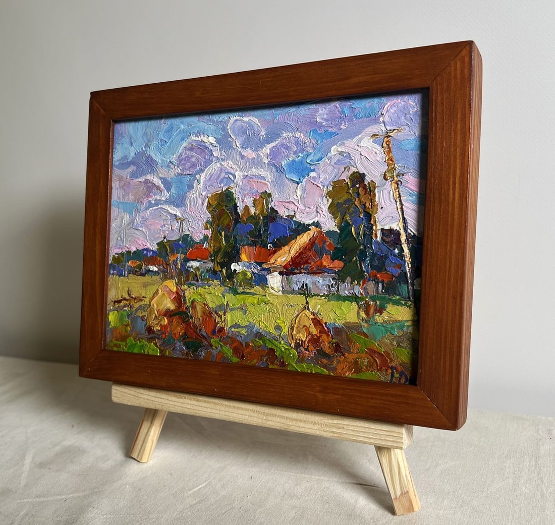 Oil painting Quiet village street Oksana Kalenyuk - 2