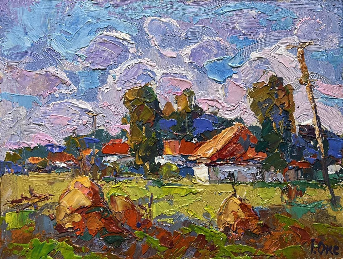 Oil painting Quiet village street Oksana Kalenyuk - 3
