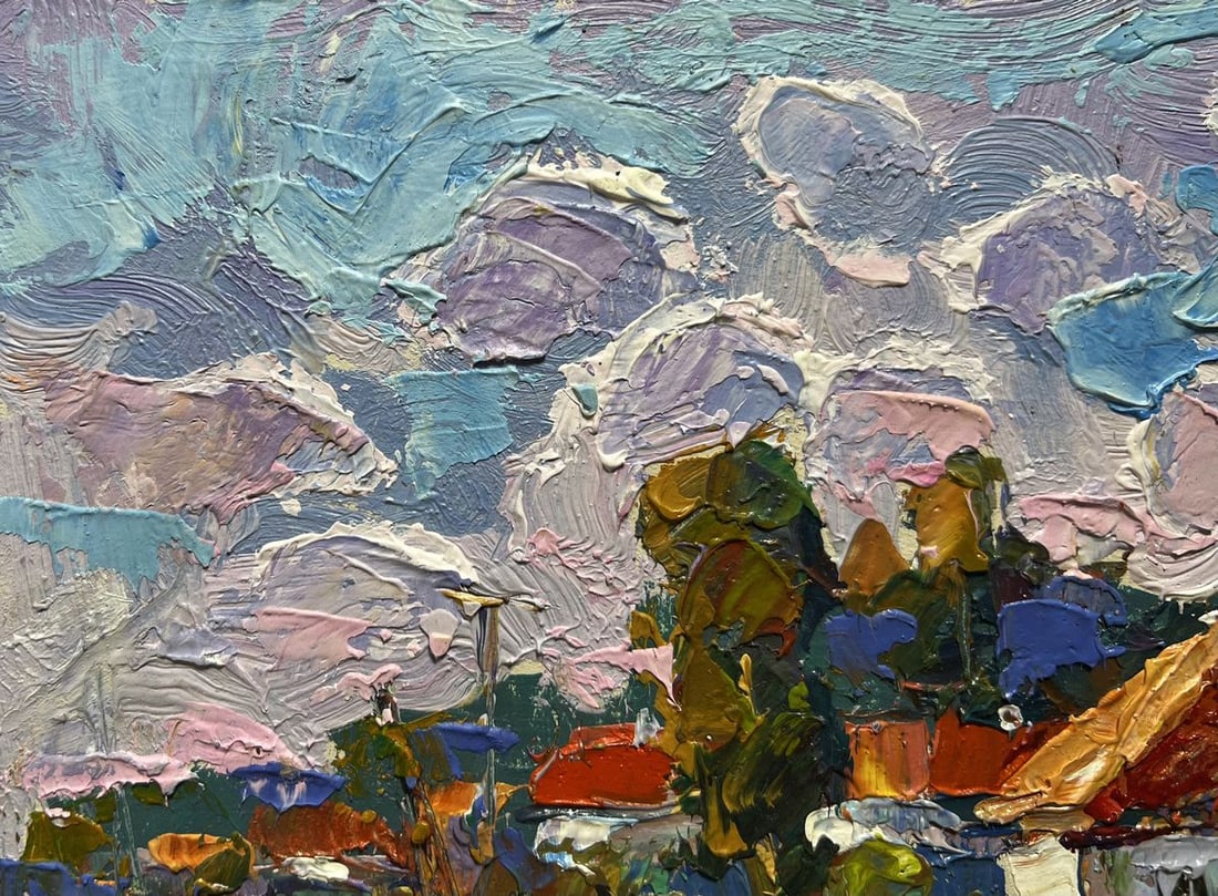 Oil painting Quiet village street Oksana Kalenyuk - 4