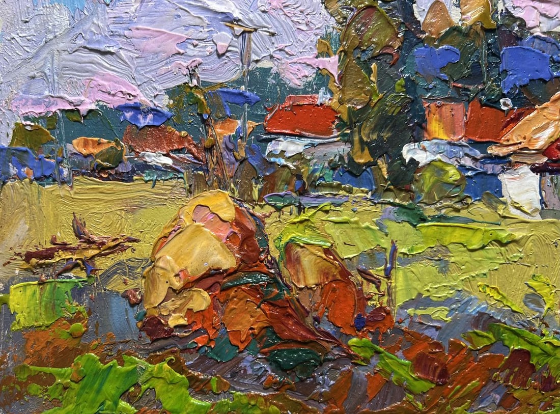 Oil painting Quiet village street Oksana Kalenyuk - 5