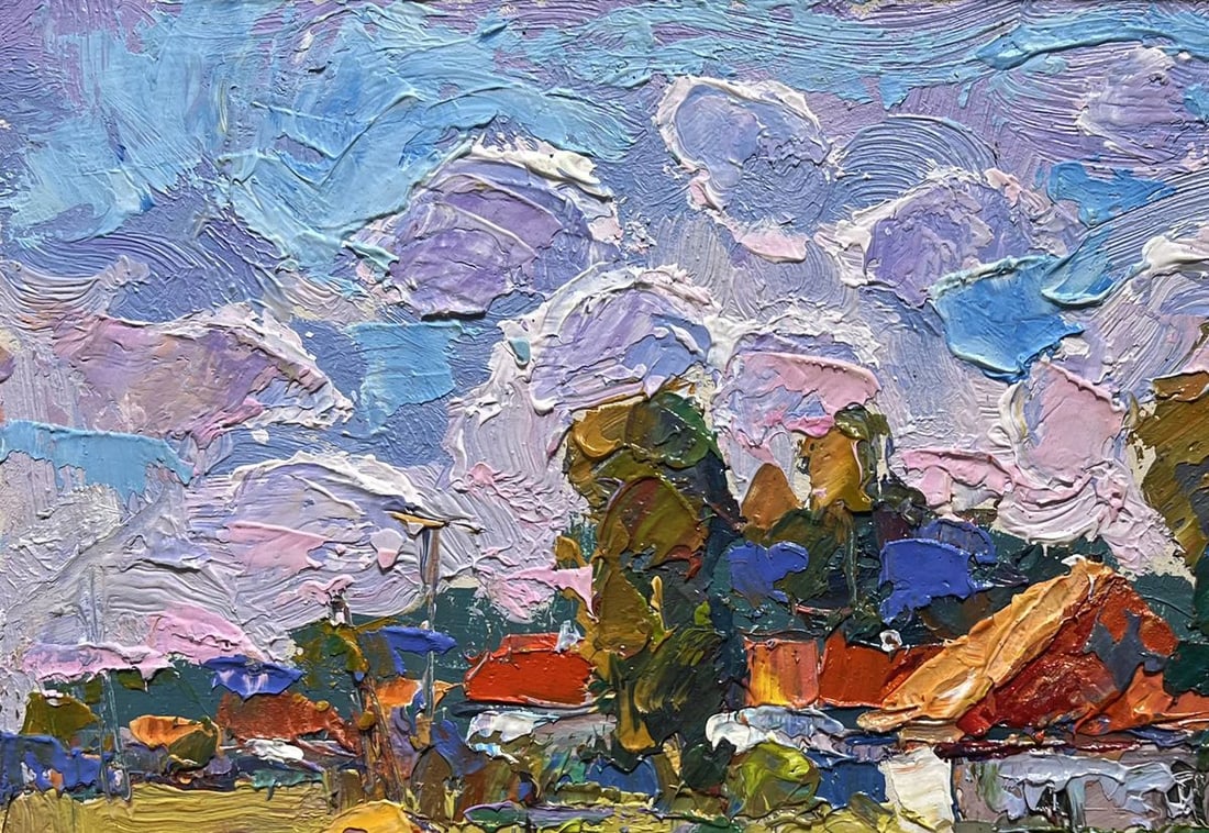 Oil painting Quiet village street Oksana Kalenyuk - 7