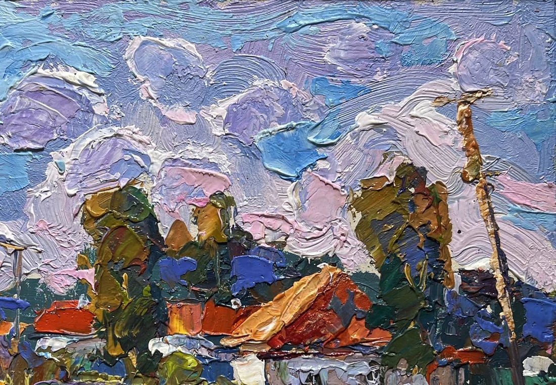 Oil painting Quiet village street Oksana Kalenyuk - 8