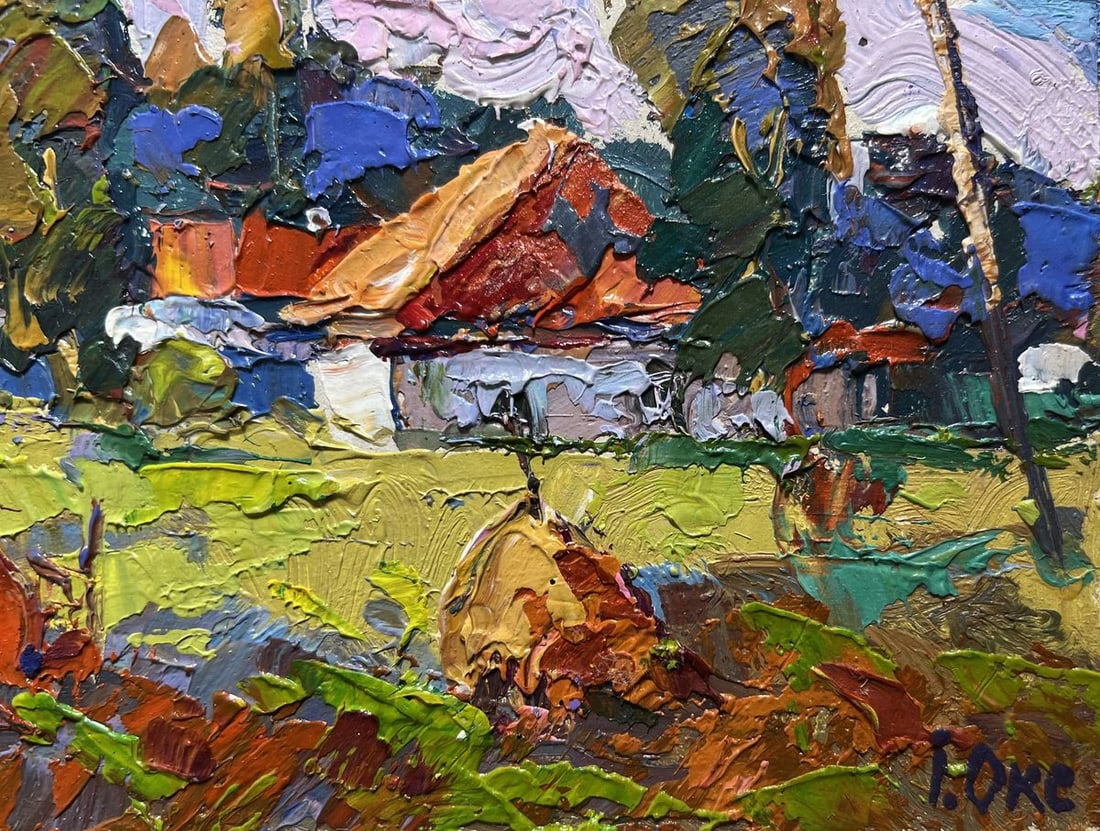 Oil painting Quiet village street Oksana Kalenyuk - 9