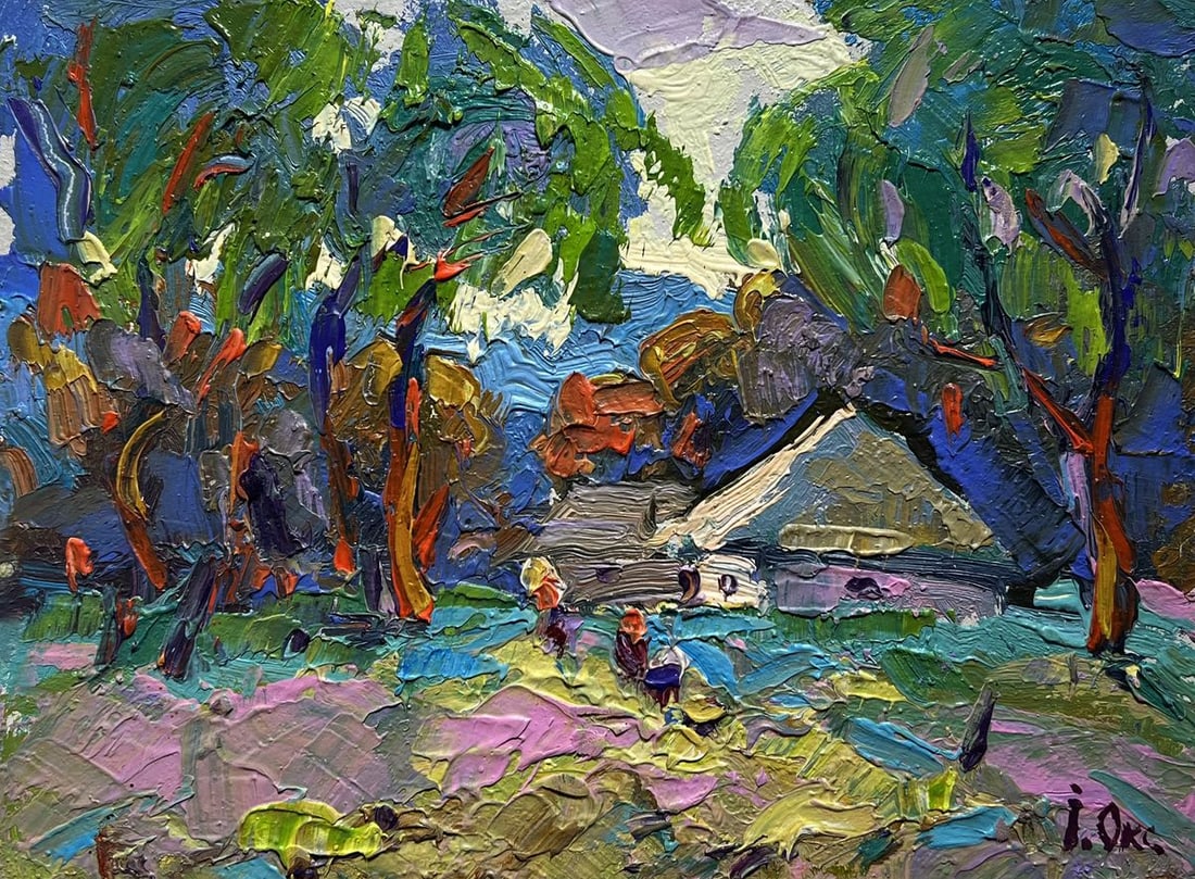 Oil painting Early morning in the village Oksana Kalenyuk - 3