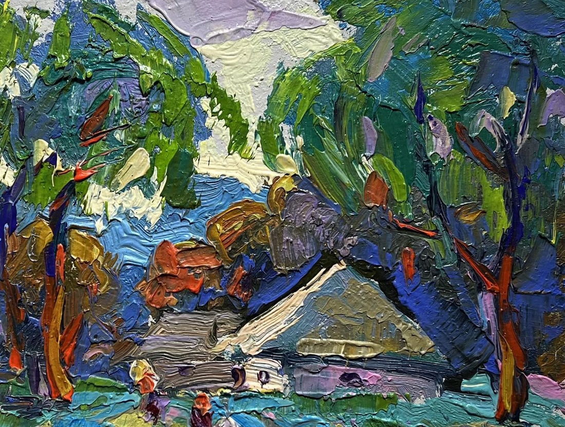 Oil painting Early morning in the village Oksana Kalenyuk - 8