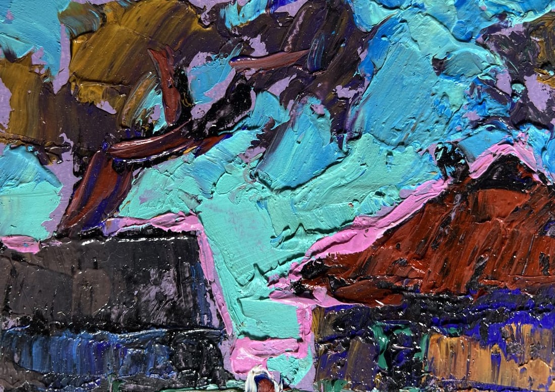 Oil painting A flock of geese in the evening Alex Kalenyuk - 5