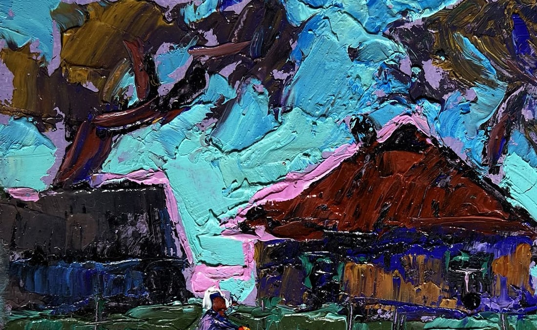 Oil painting A flock of geese in the evening Alex Kalenyuk - 7