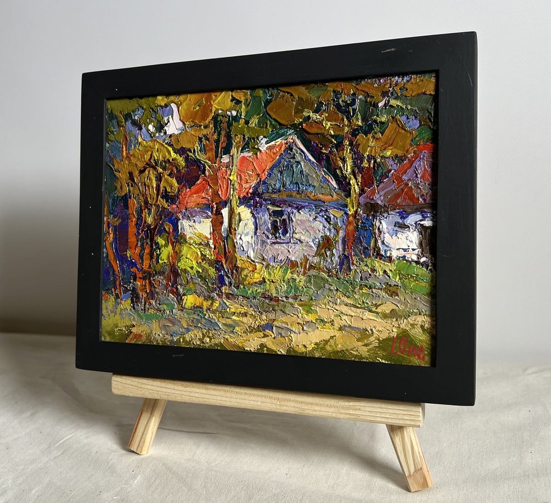 Oil painting A quiet corner in the village Oksana Kalenyuk - 2