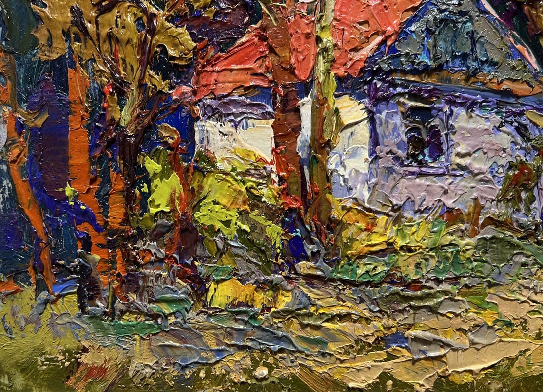 Oil painting A quiet corner in the village Oksana Kalenyuk - 5