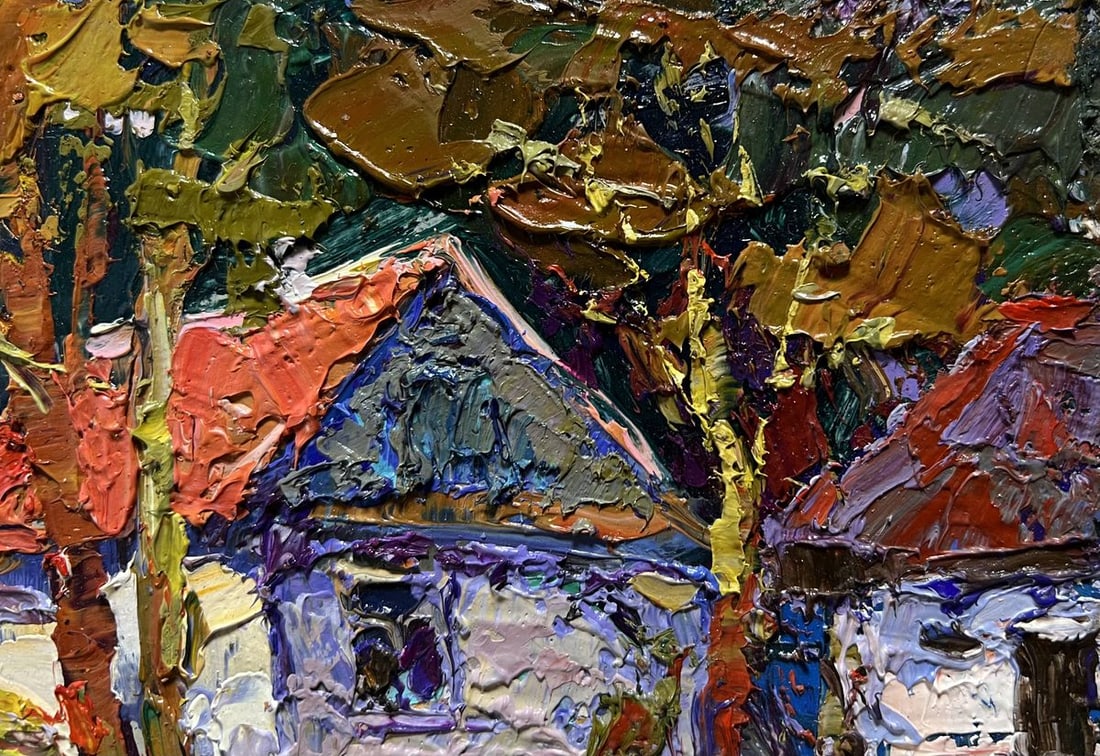 Oil painting A quiet corner in the village Oksana Kalenyuk - 6