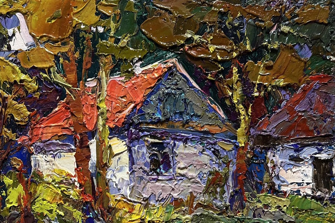 Oil painting A quiet corner in the village Oksana Kalenyuk - 8