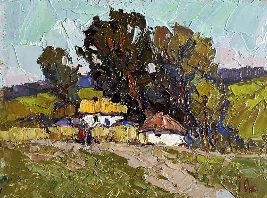 Oil painting Village houses Oksana Kalenyuk - 3