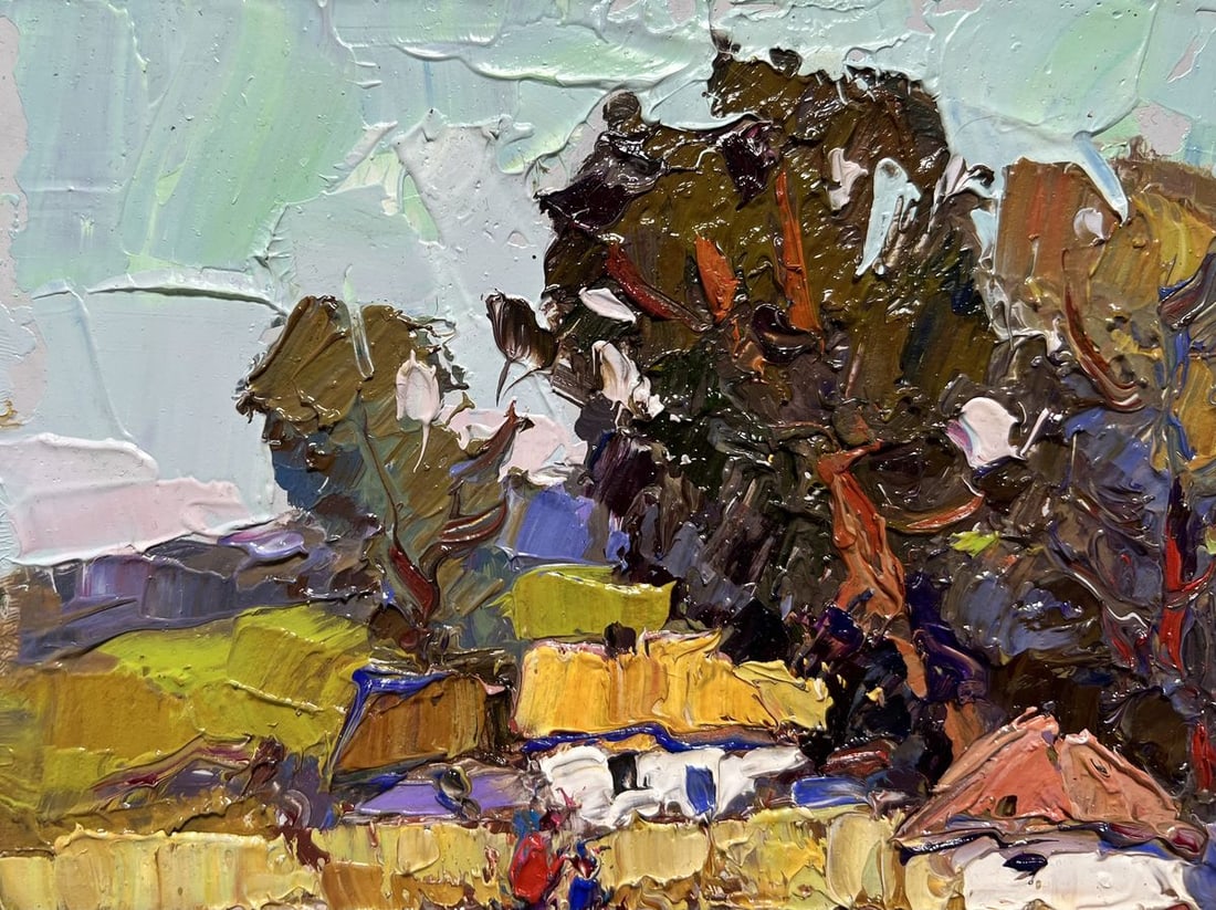 Oil painting Village houses Oksana Kalenyuk - 4