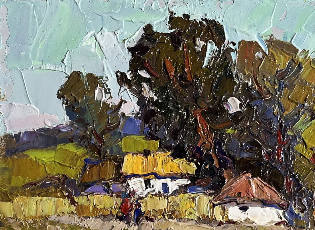Oil painting Village houses Oksana Kalenyuk - 7