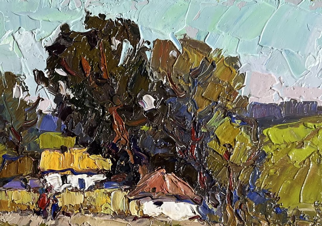 Oil painting Village houses Oksana Kalenyuk - 8