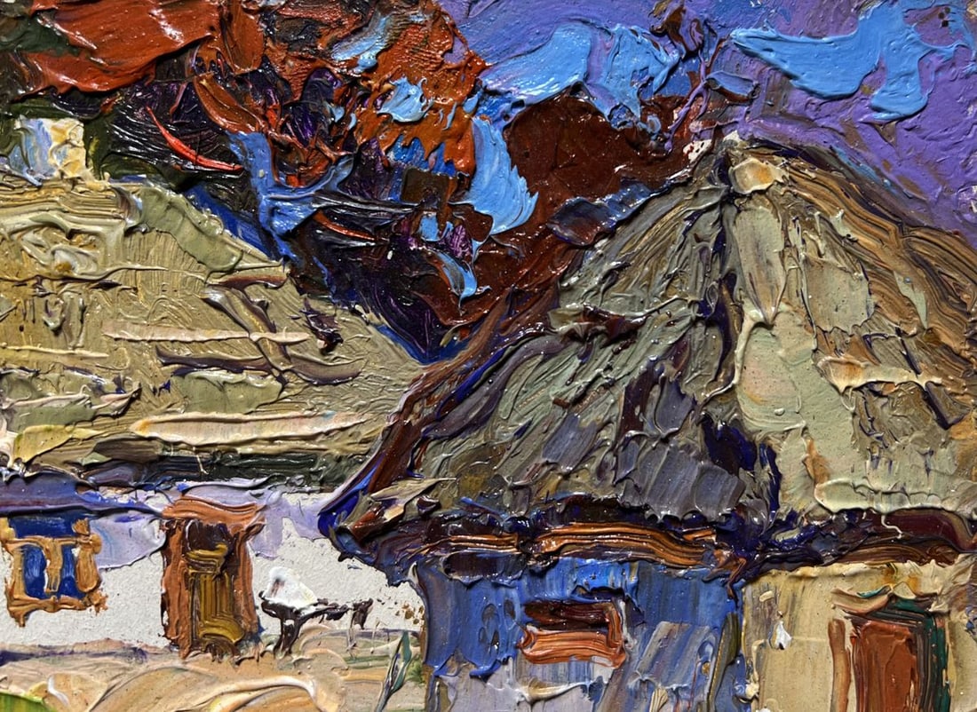 Oil painting Chickens in the yard Oksana Kalenyuk - 6
