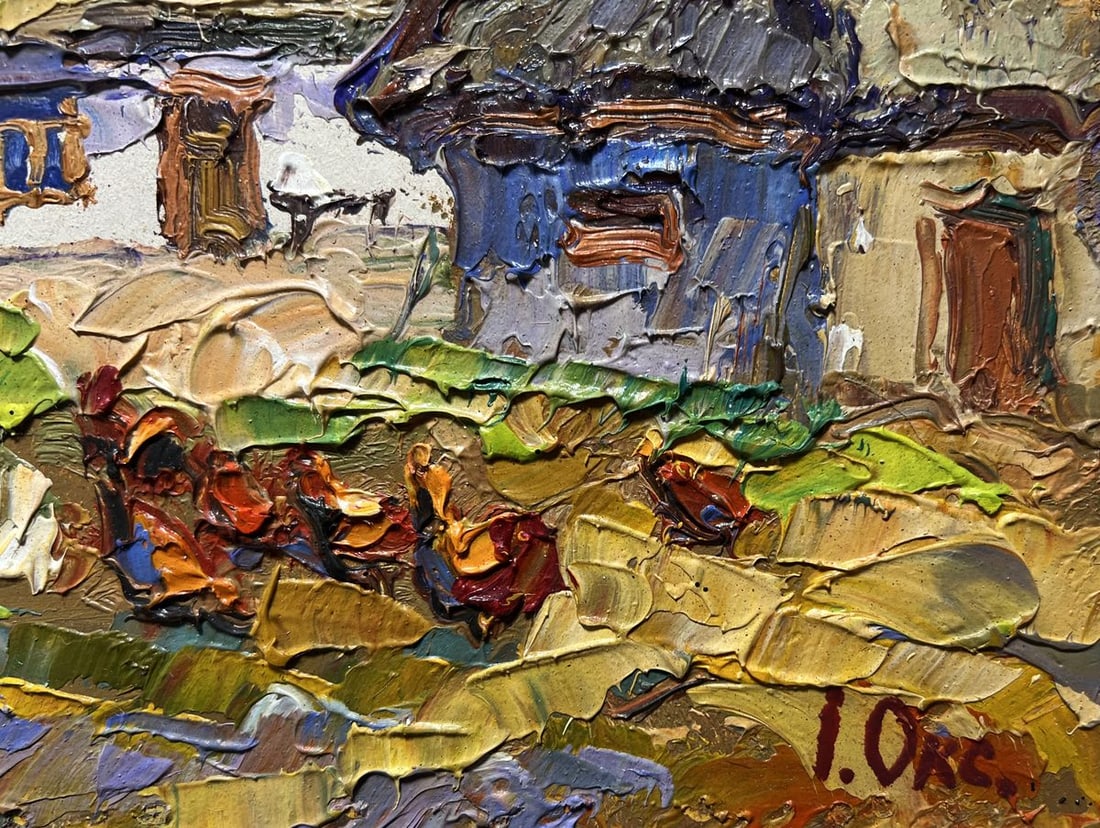Oil painting Chickens in the yard Oksana Kalenyuk - 9