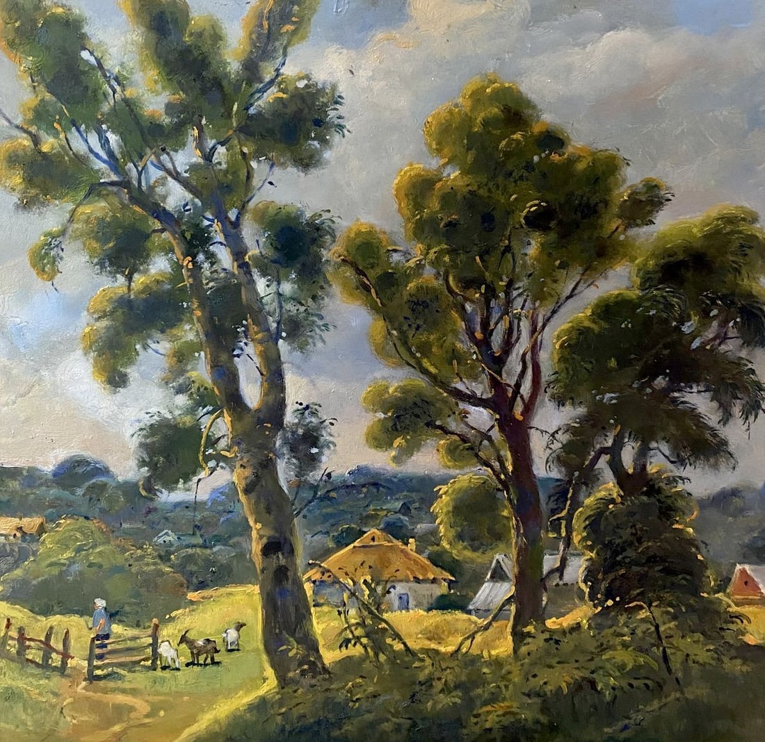 Oil painting Landscape with trees Litvinov Oleg Arkad'yevich: NoLitv 221 *** ABOUT THIS PAINTING *** * TITLE: "Landscape with trees" * ARTISTS: Litvinov Oleg Arkad'yevich * SIZE: 52x55 cm/'20.47x21.65 inches' * MEDIUM: oil, cardboard * HAND PAINTED: Original