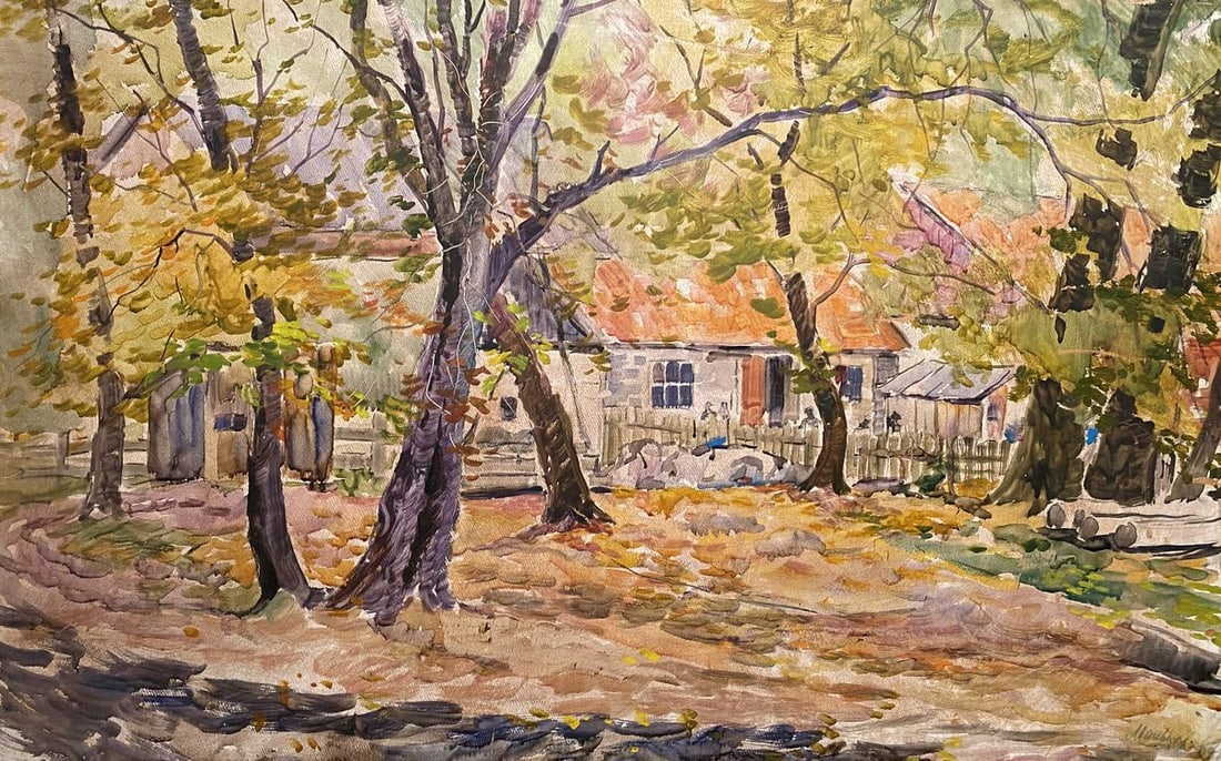 Oil painting Sweet home Nikolai Maltsev: NoGS 367*** ABOUT THIS PAINTING **** TITLE: "Sweet homev"* ARTISTS: Nikolai Maltsev* SIZE: 50x80 cm/'19.68x31.49 inches'* MEDIUM: oil, cardboard* HAND PAINTED: Original painting from our collection* C