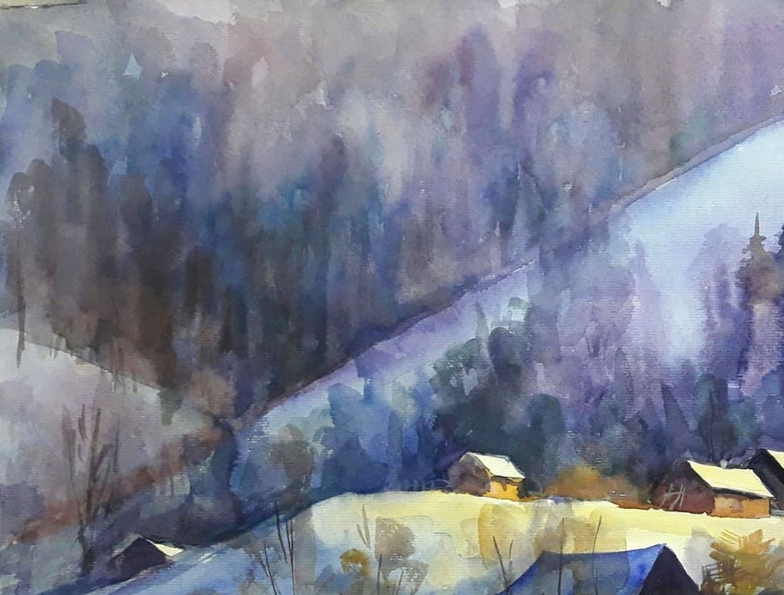 Watercolor painting Winter extravaganza Serdyuk Boris Petrovich - 2