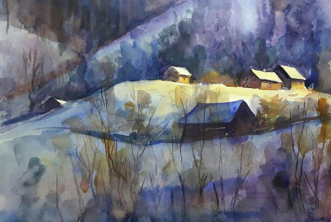 Watercolor painting Winter extravaganza Serdyuk Boris Petrovich - 4