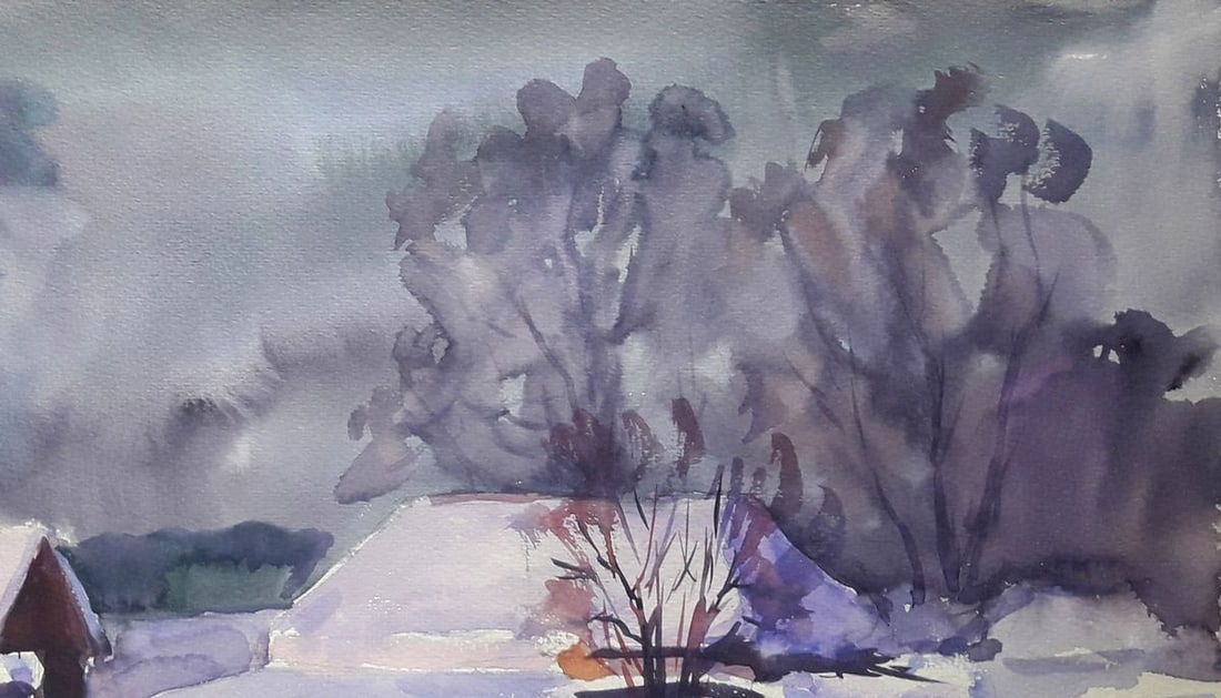 Watercolor painting Snowy Serdyuk Boris Petrovich - 3