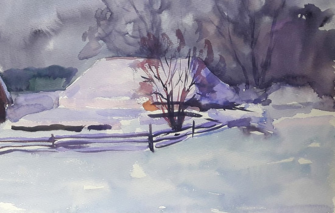 Watercolor painting Snowy Serdyuk Boris Petrovich - 5