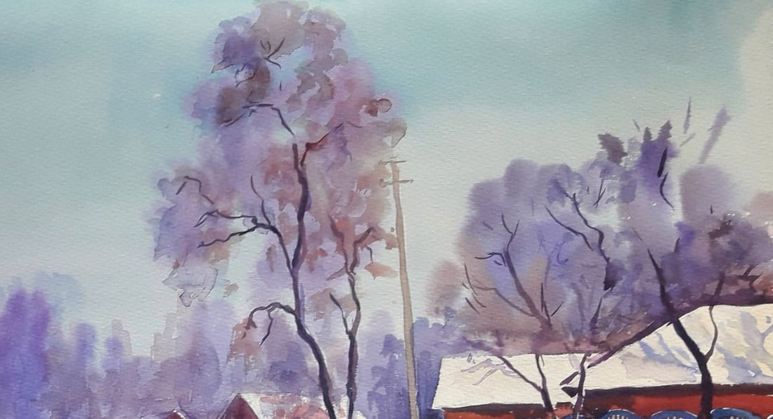 Watercolor painting Frosty day Serdyuk Boris Petrovich - 3